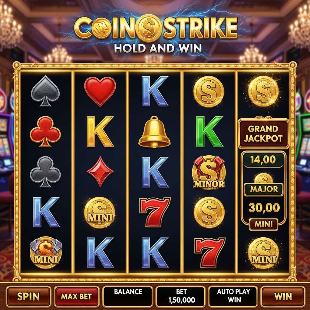 Coin Strike: Hold and Win Krupier i gracze w pokera przy zielonym stole kasynowym